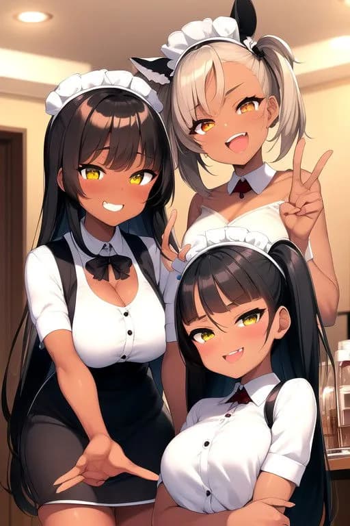 Hanako, Hina & Himari... Your 3 Gyaru maids